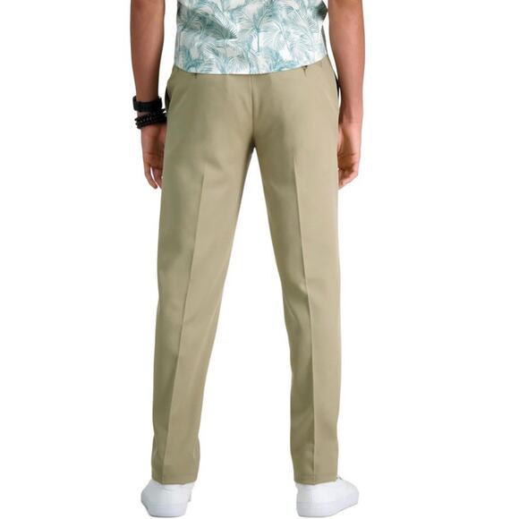 Haggar Men's Pants Cool 18 Pro Classic Fit Flat Front Tan Size 34x34 - Picture 9 of 14